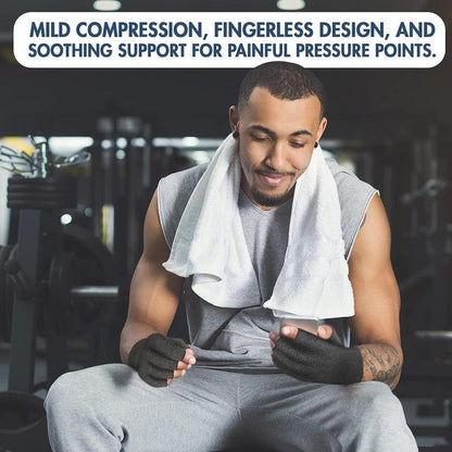 Arthritis Compression Gloves, 1 Pair Anti-Slip Glue Dot Fingerless Gloves for Work, Cycling Gloves, Sports & Outdoor Accessories for Women & Men