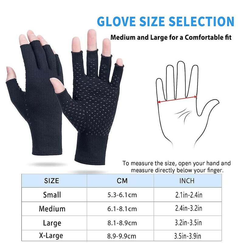Arthritis Compression Gloves, 1 Pair Anti-Slip Glue Dot Fingerless Gloves for Work, Cycling Gloves, Sports & Outdoor Accessories for Women & Men